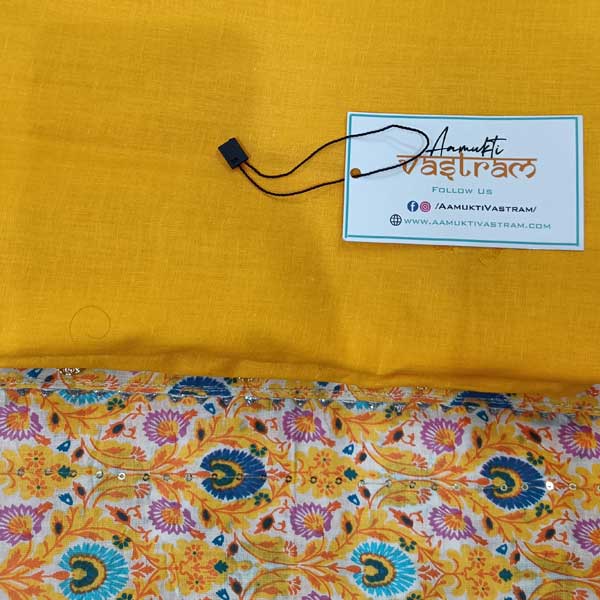 Yellow Cotton Suit With Mulmul Dupatta