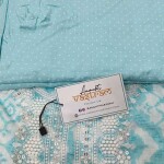 Light Blue Cotton Suit With Chiffon Dupatta With Embroidery