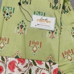 Light Green Top With White Printed Bottom Cotton Suit With Mulmul Dupatta