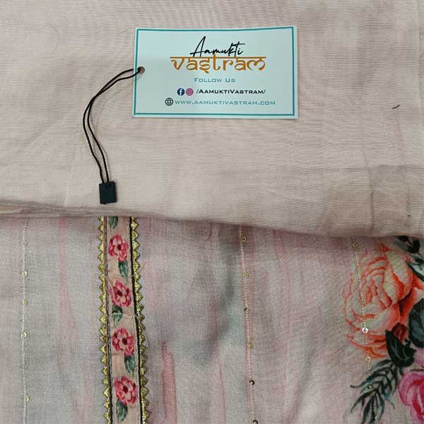 Pink Color Linen Suit With Beautiful Digital Printed Dupatta With Four Sided Samosa Lace