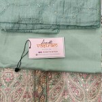 Light Green Beautiful Cotton Suit With Silk Dupatta