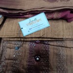 Glace Cotton Brown And Purple Suit with Chiffon Dupatta